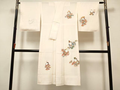 平和屋着物■長襦袢　無双仕立て　唐子遊び　正絹　逸品　DABH5067ea