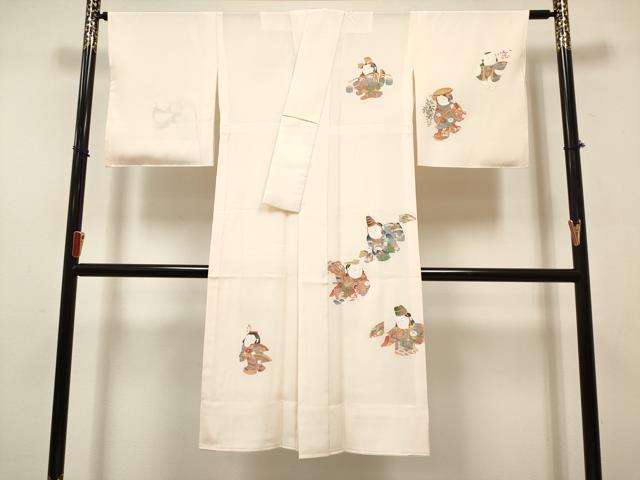 平和屋着物■長襦袢　無双仕立て　唐子遊び　正絹　逸品　DABH5067ea
