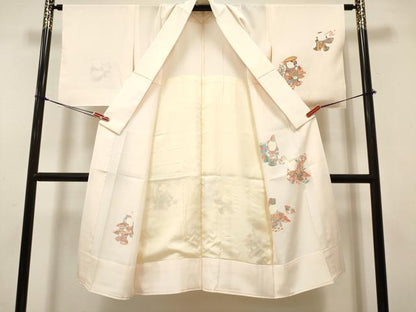 平和屋着物■長襦袢　無双仕立て　唐子遊び　正絹　逸品　DABH5067ea