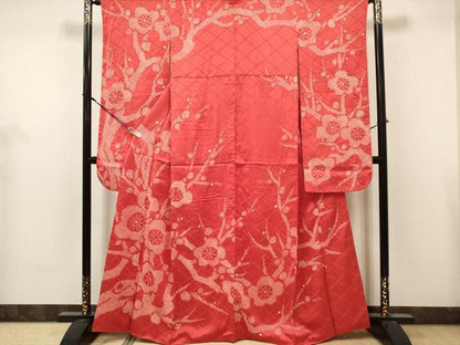 平和屋着物■豪華振袖　総絞り　枝梅文　正絹　逸品　DABH5070ea