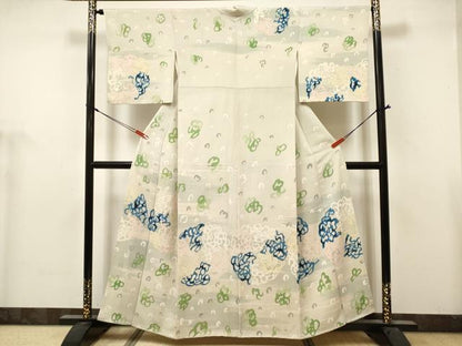 平和屋着物■訪問着　抽象花丸文　金彩　正絹　逸品　DABH5075ea