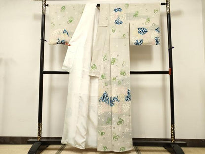 平和屋着物■訪問着　抽象花丸文　金彩　正絹　逸品　DABH5075ea