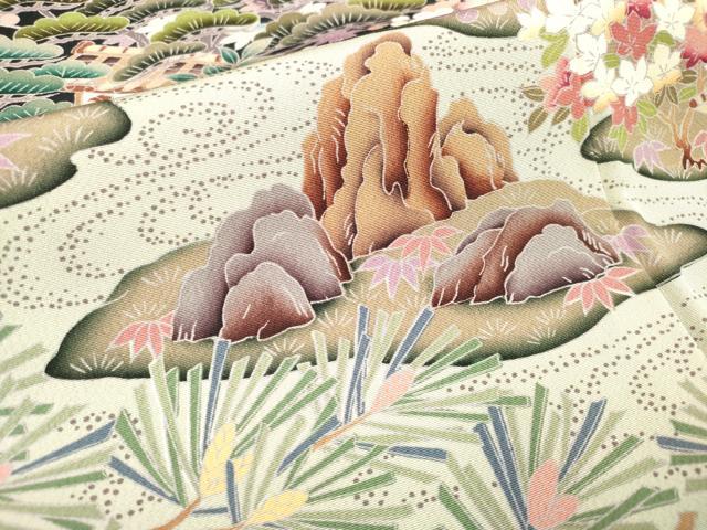 平和屋着物■豪華黒留袖　友禅　作家物　枯山水　松竹梅　正絹　逸品　DABH5077ea