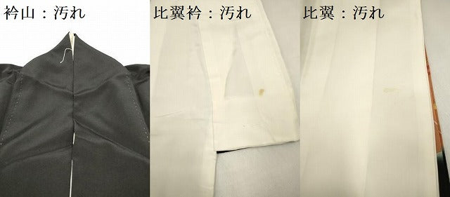 平和屋着物■豪華黒留袖　駒刺繍　色紙重ね　檜扇花文　暈し染め　金銀彩　正絹　逸品　DABH5078ea