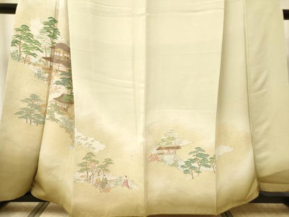 平和屋着物■豪華色留袖　寿光織　風景松文　暈し染め　金銀糸　鈴乃屋扱い　正絹　逸品　DABH5080ea