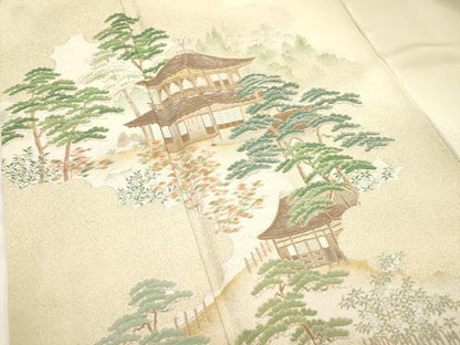 平和屋着物■豪華色留袖　寿光織　風景松文　暈し染め　金銀糸　鈴乃屋扱い　正絹　逸品　DABH5080ea