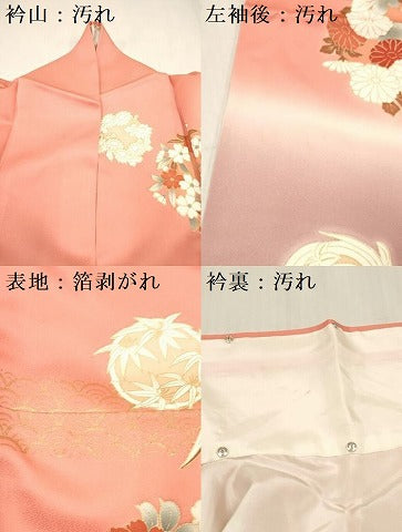 平和屋着物■豪華振袖　四君子　花丸文　暈し染め　金彩　三越扱い　正絹　逸品　DABH5082ea