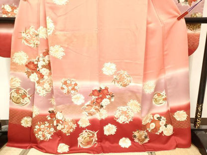 平和屋着物■豪華振袖　四君子　花丸文　暈し染め　金彩　三越扱い　正絹　逸品　DABH5082ea