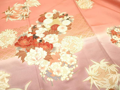平和屋着物■豪華振袖　四君子　花丸文　暈し染め　金彩　三越扱い　正絹　逸品　DABH5082ea