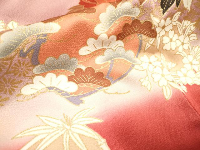 平和屋着物■豪華振袖　四君子　花丸文　暈し染め　金彩　三越扱い　正絹　逸品　DABH5082ea