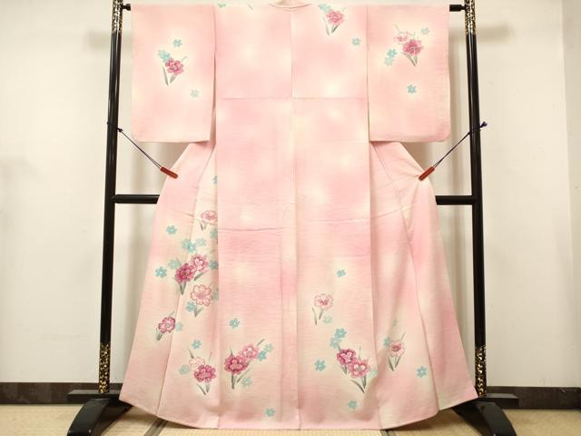平和屋着物■訪問着　手描き　舞花文　暈し染め　金彩　正絹　逸品　DABH5094ea