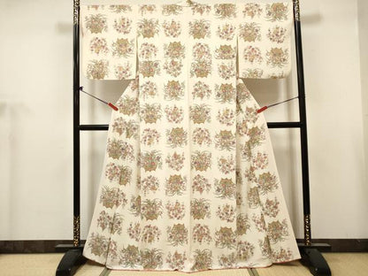 平和屋着物■上質な小紋　飾花文　金彩　正絹　逸品　DABH5098ea