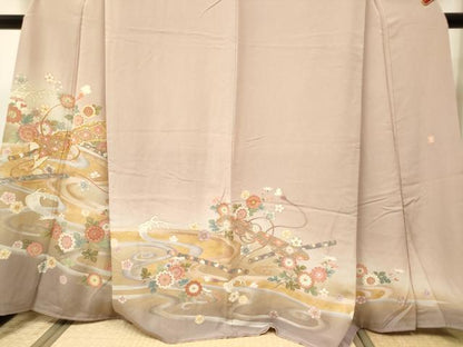 平和屋着物■豪華色留袖　作家物　駒刺繍　立波花文　横笛　暈し染め　金彩　正絹　逸品　DABH5100ea