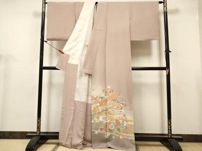 平和屋着物■豪華色留袖　作家物　駒刺繍　立波花文　横笛　暈し染め　金彩　正絹　逸品　DABH5100ea