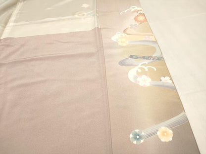 平和屋着物■豪華色留袖　作家物　駒刺繍　立波花文　横笛　暈し染め　金彩　正絹　逸品　DABH5100ea