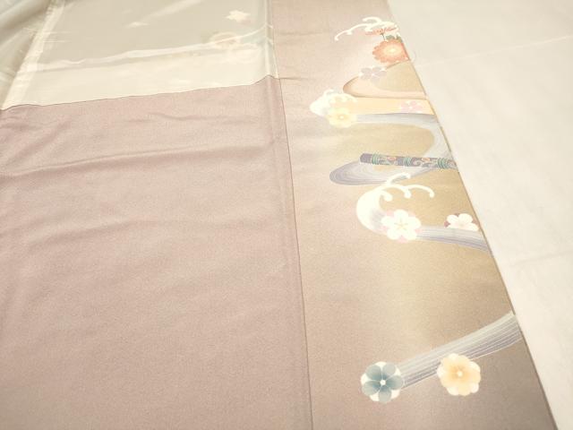 平和屋着物■豪華色留袖　作家物　駒刺繍　立波花文　横笛　暈し染め　金彩　正絹　逸品　DABH5100ea