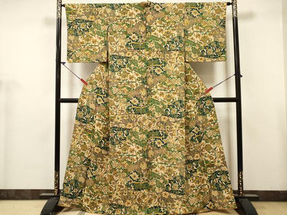 平和屋着物■上質な小紋　更紗花文　正絹　逸品　DABH5101ea