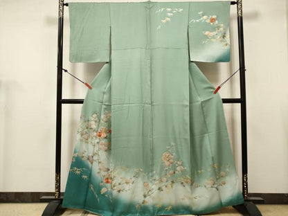平和屋着物■訪問着　鏡裏菊笹文　暈し染め　金銀彩　正絹　逸品　DABH5104ea
