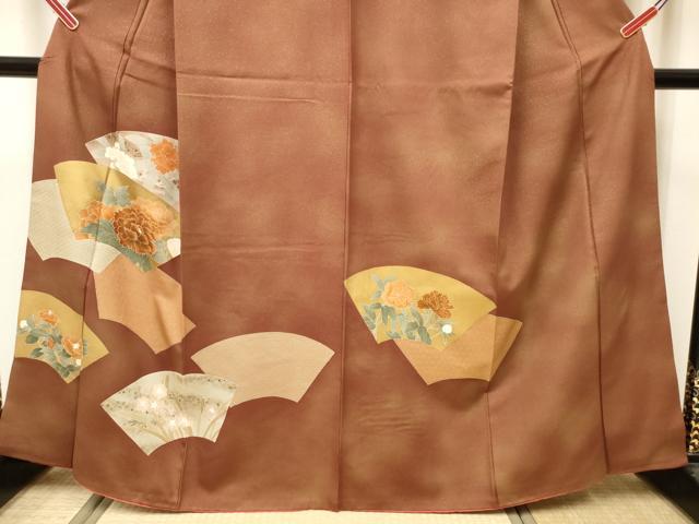 平和屋着物■訪問着　刺繍　地紙重ね花文　金彩　正絹　逸品　DABH5107ea
