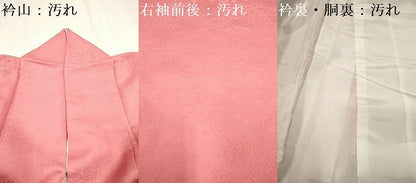 平和屋着物■上質な色無地　風景花地紋　真朱色　正絹　逸品　DABH5108ea