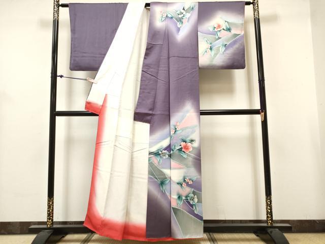 平和屋着物■訪問着　枝花文　暈し染め　正絹　逸品　DABH5110ea