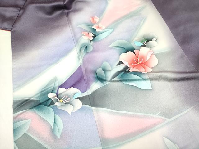 平和屋着物■訪問着　枝花文　暈し染め　正絹　逸品　DABH5110ea