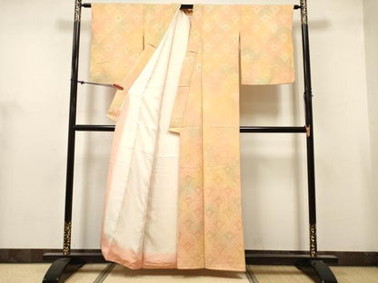 平和屋着物■上質な小紋　花青海波地紋　暈し染め　正絹　逸品　DABH5114ea