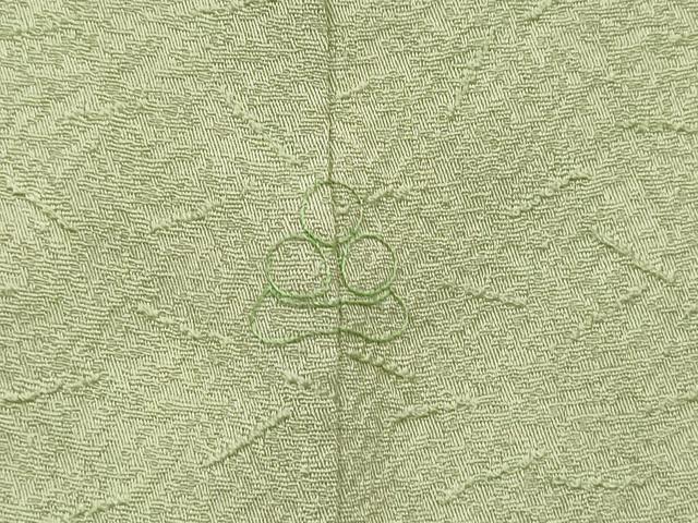 平和屋着物■上質な色無地　干割れ地紋　若菜色　正絹　逸品　DABH5118ea