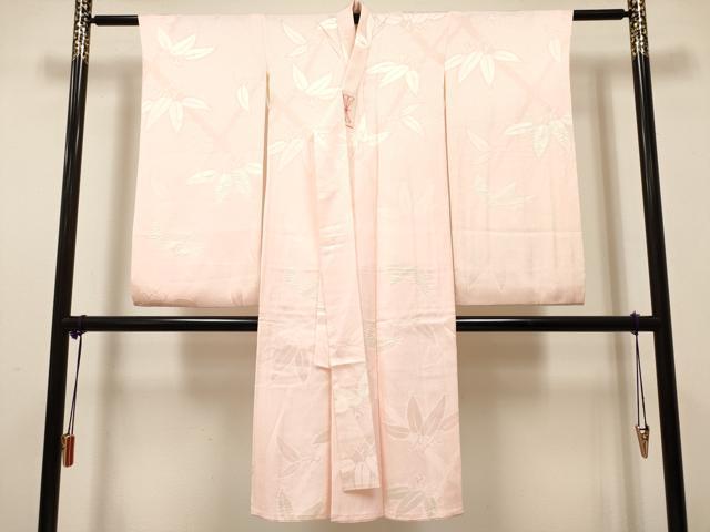 平和屋着物[]長襦袢 女の子 子供 袷 絞り 笹の葉文 逸品 DABH5132ea