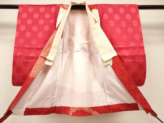 平和屋着物[]創作長襦袢　女の子　子供　袷　絞り　吉祥文　逸品　DABH5133ea