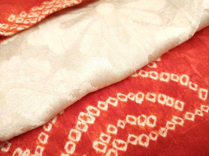 平和屋着物[]創作長襦袢　女の子　子供　袷　絞り　吉祥文　逸品　DABH5133ea