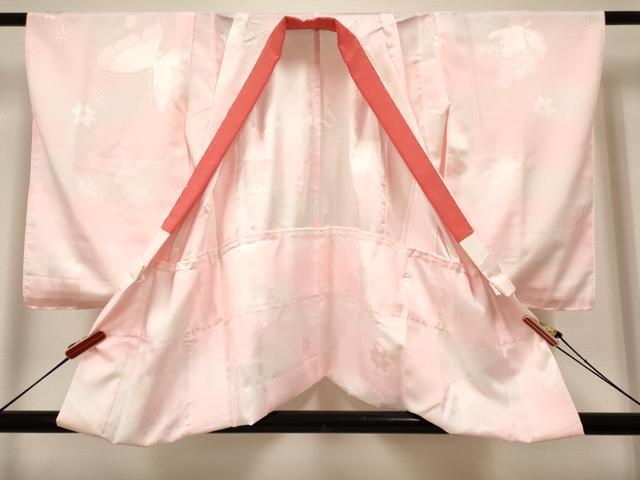 平和屋着物[]長襦袢　女の子　子供　無双仕立て　花蝶地紋　暈し染め　DABH5137ea