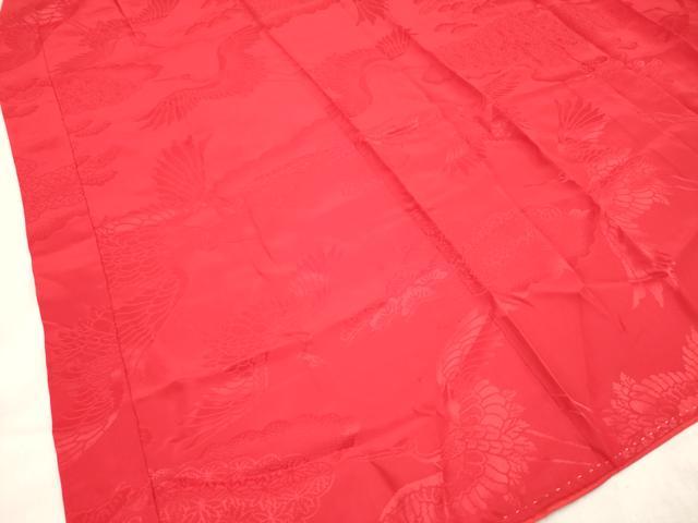 平和屋着物[]長襦袢　女の子　子供　袷　飛鶴地紋　猩々緋色　半衿刺繍　DABH5141ea