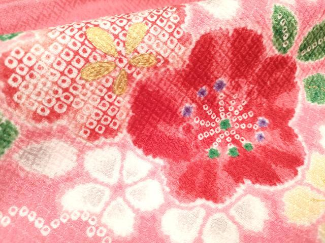 平和屋着物[]七五三　女の子　７歳　祝着　四つ身　舞桜文　金彩　DABH5145ea