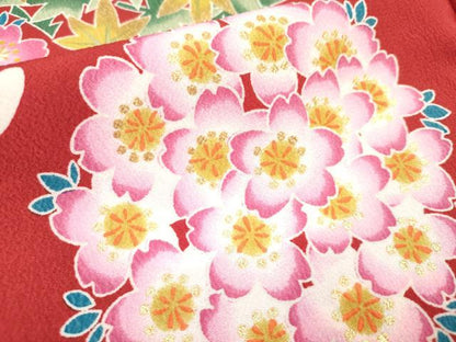 平和屋着物[]お宮参り　女の子　祝着　産着　初着　のしめ　花うさぎ　金彩　洗える着物　DABH5151ea