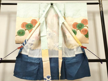 平和屋着物[]お宮参り　男の子　祝着　産着　初着　のしめ　刺繍　鷹　鷲　唐獅子　金彩　逸品　DABH5152ea