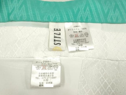 平和屋着物[]お宮参り　男の子　祝着　産着　初着　のしめ　鷹　鷲　兜　家紋散らし　笹松文　銀彩　洗える着物　DABH5157ea