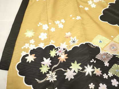 平和屋着物[]お宮参り　男の子　祝着　産着　初着　のしめ　刺繍　唐獅子花文　宝尽くし　黒地　金彩　未使用　DABH5159ea　