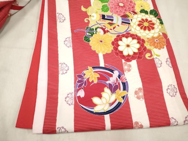 平和屋着物[]お宮参り　女の子　祝着　産着　初着　のしめ　駒刺繍　花蝶丸文　宝尽くし　未使用　DABH5166ea