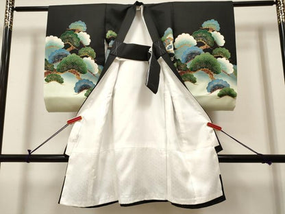 平和屋着物[]お宮参り　男の子　祝着　産着　初着　のしめ　鷹　鷲　楽器松文　暈し染め　金彩　洗える着物　未使用　DABH5179ea