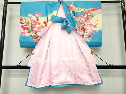 平和屋着物[]お宮参り　女の子　祝着　産着　初着　のしめ　束ね熨斗花文　未使用　DABH5184ea