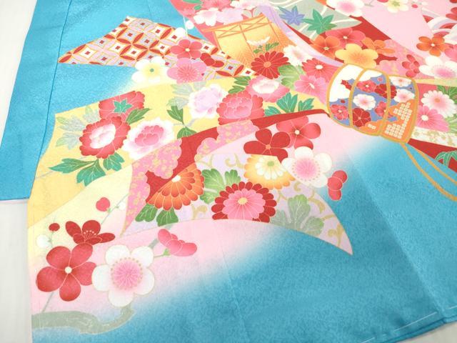 平和屋着物[]お宮参り　女の子　祝着　産着　初着　のしめ　束ね熨斗花文　未使用　DABH5184ea