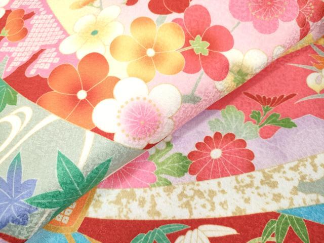 平和屋着物[]お宮参り　女の子　祝着　産着　初着　のしめ　束ね熨斗花文　未使用　DABH5184ea