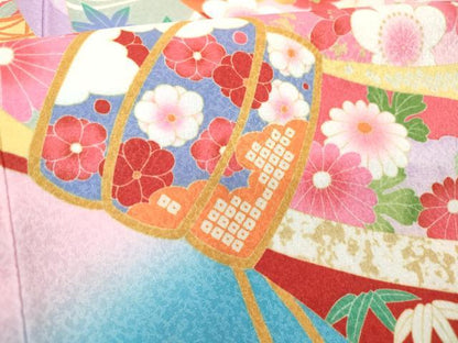 平和屋着物[]お宮参り　女の子　祝着　産着　初着　のしめ　束ね熨斗花文　未使用　DABH5184ea