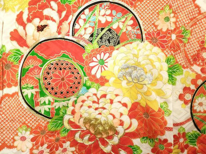 平和屋着物[]お宮参り　女の子　祝着　産着　初着　のしめ　駒刺繍　鼓花文　金彩　DABH5186ea