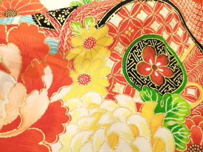 平和屋着物[]お宮参り　女の子　祝着　産着　初着　のしめ　駒刺繍　鼓花文　金彩　DABH5186ea