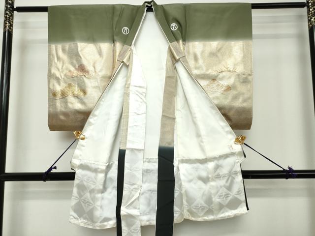 平和屋着物[]お宮参り　男の子　祝着　産着　初着　のしめ　松竹梅　暈し染め　金彩　DABH5188ea