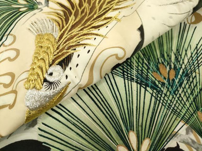 平和屋着物[]お宮参り　男の子　祝着　産着　初着　のしめ　刺繍　鷹　鷲　立波松文　金彩　逸品　DABH5189ea