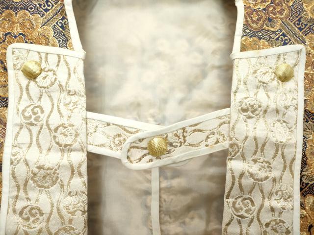 平和屋着物[]七五三　男の子　子供　被布　花繋ぎ　金糸　逸品　DABH5194ea