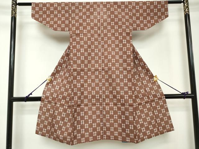 平和屋着物[]久留米絣　男の子　子供　単衣　井桁絣　綿　逸品　DABH5202ea